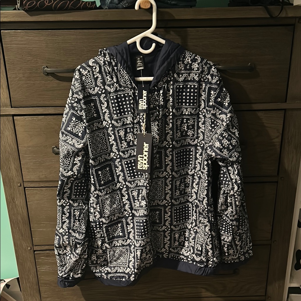Reyn Spooner White And Blue Windbreaker